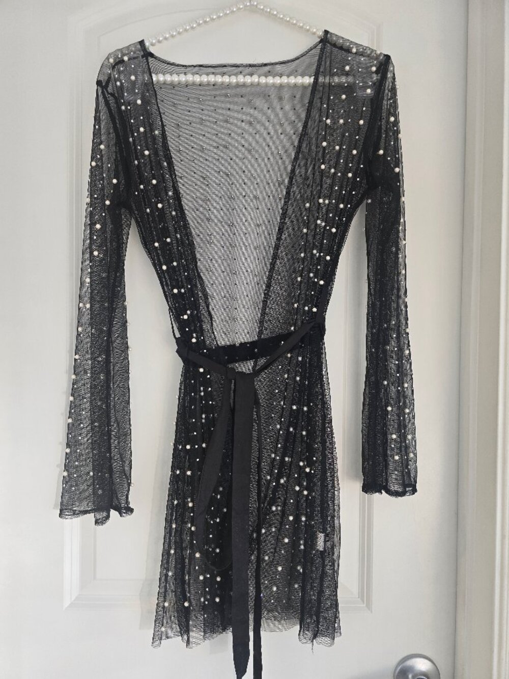 Black Pearl Tulle Robe/Cover Up Size Small